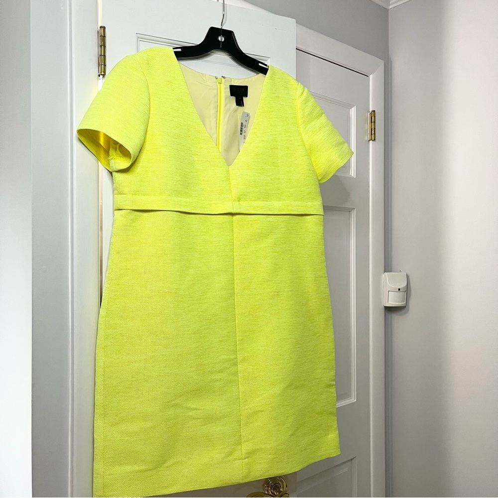 J. Crew Collection Yellow Spring V-Neck Sheath Mini Dress Cocktail